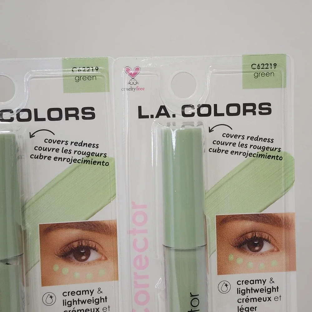 L.A. Colors Green Color Corrector Concealer C62219 Covers Redness ~ Lot of 2